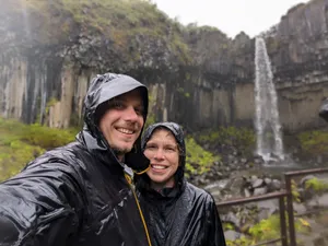 Waterfall. We got soaked hiking to it. Iceland, 2023.